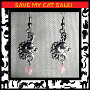 Unicorn & Rose Quartz Earrings #116